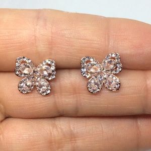 Silver Filled Rose Gold Butterfly Stud Earrings